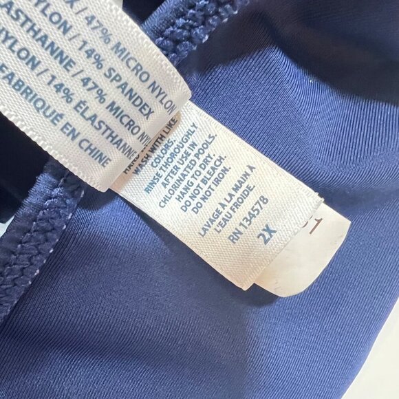 Vineyard Vines Navy & White Striped One Piece Swimsuit 2X Beach Nautical Coastal - Picture 4 of 6